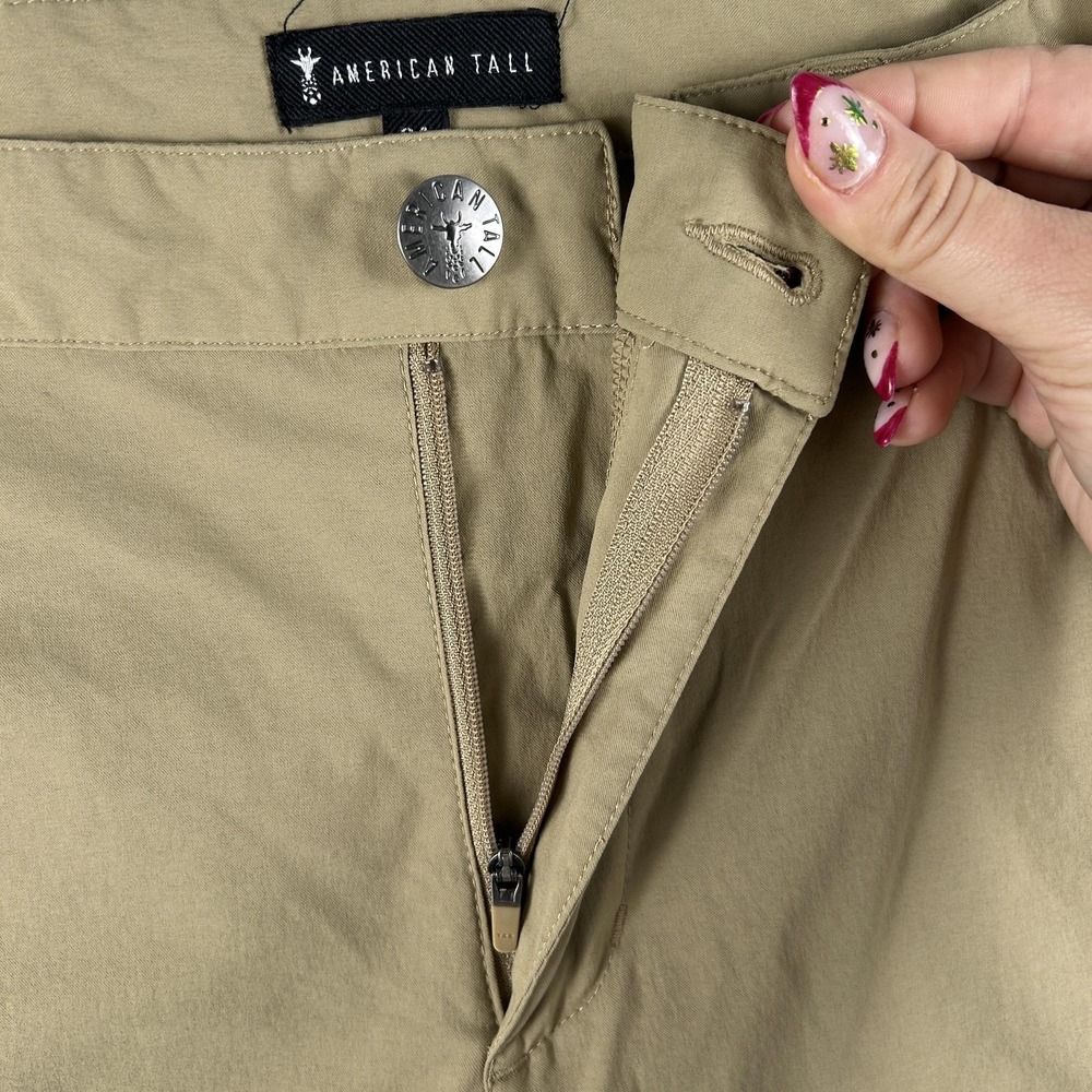 American Tall Pants Mens 34x38 Beige Lightweight Travel Nylon Stretch Khakis - Picture 7 of 15